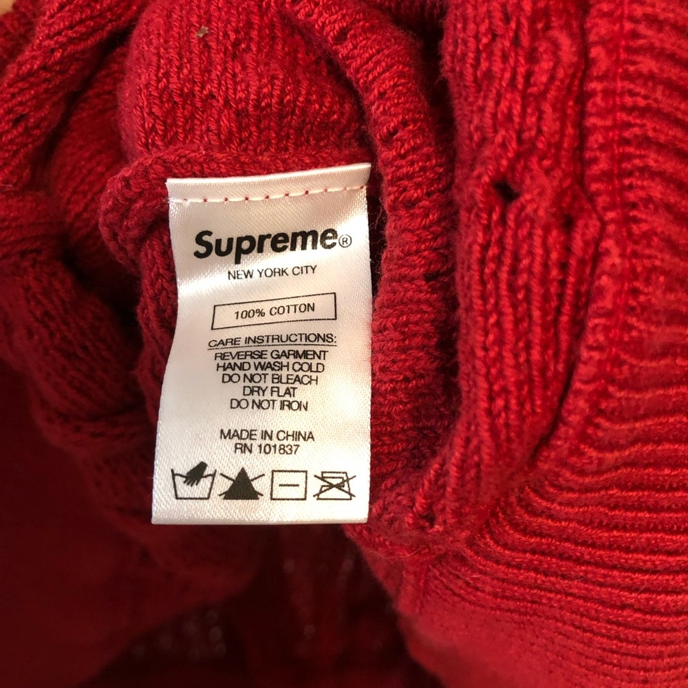 Supreme Textured Pattern Sweater Red Large - Picture 2 of 6